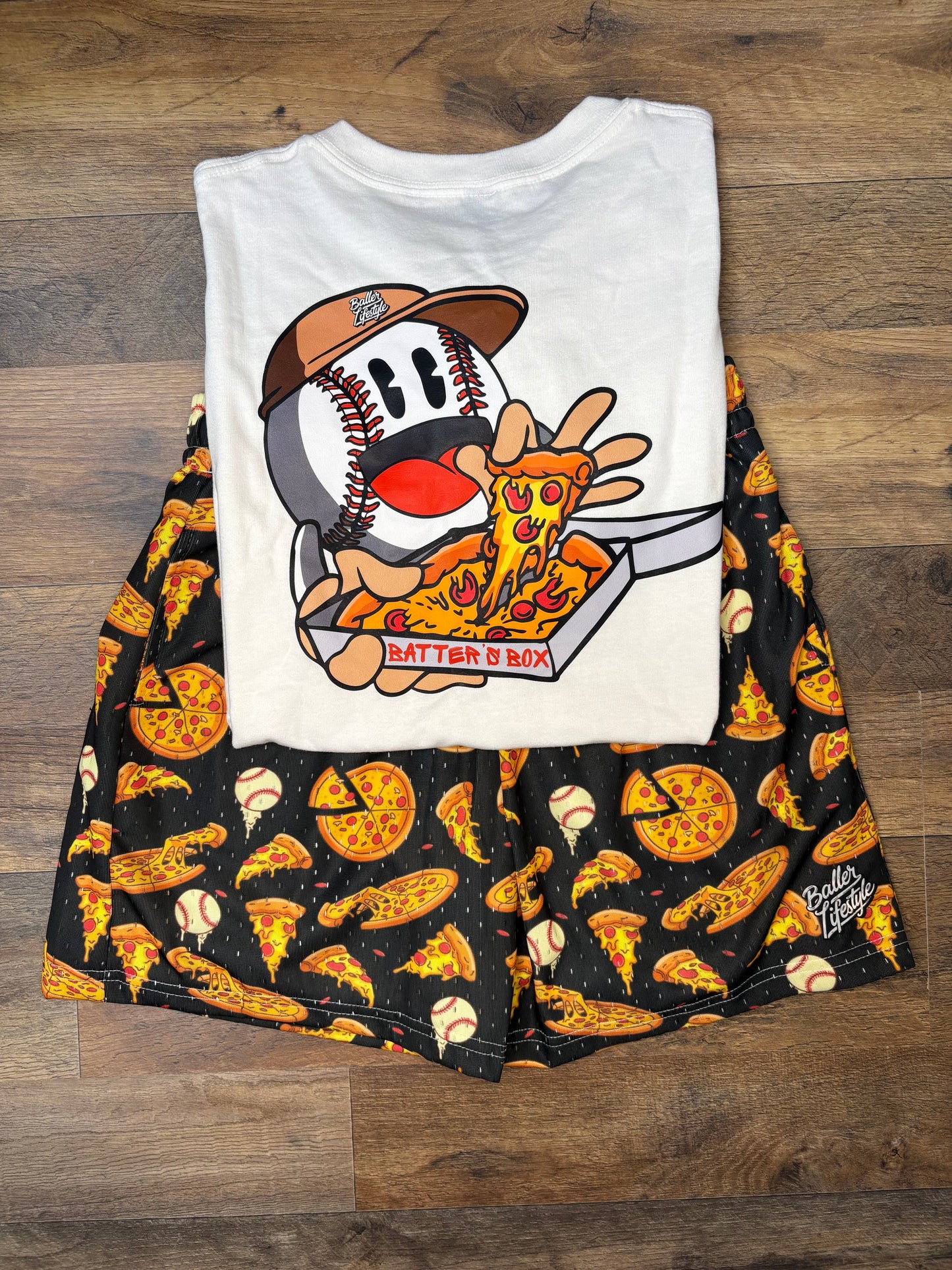 Baller Lifestyle Pizza Baseball shorts