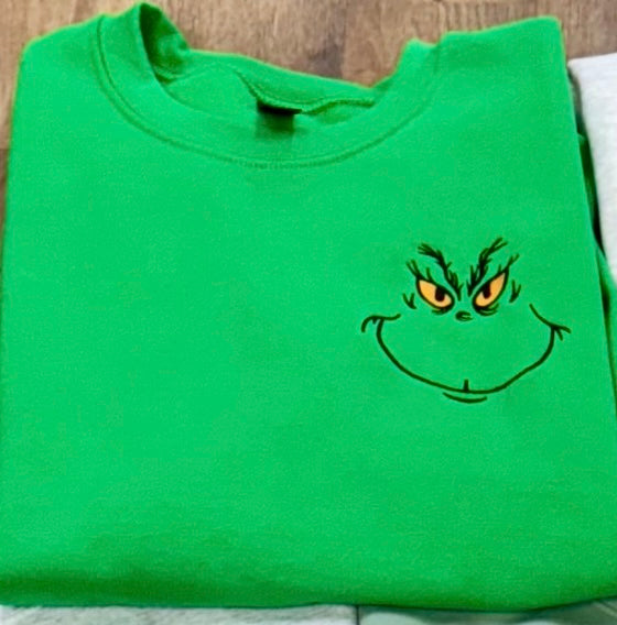 Grinch embroidered sweater