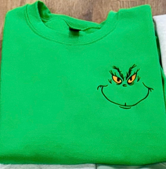 Grinch embroidered sweater