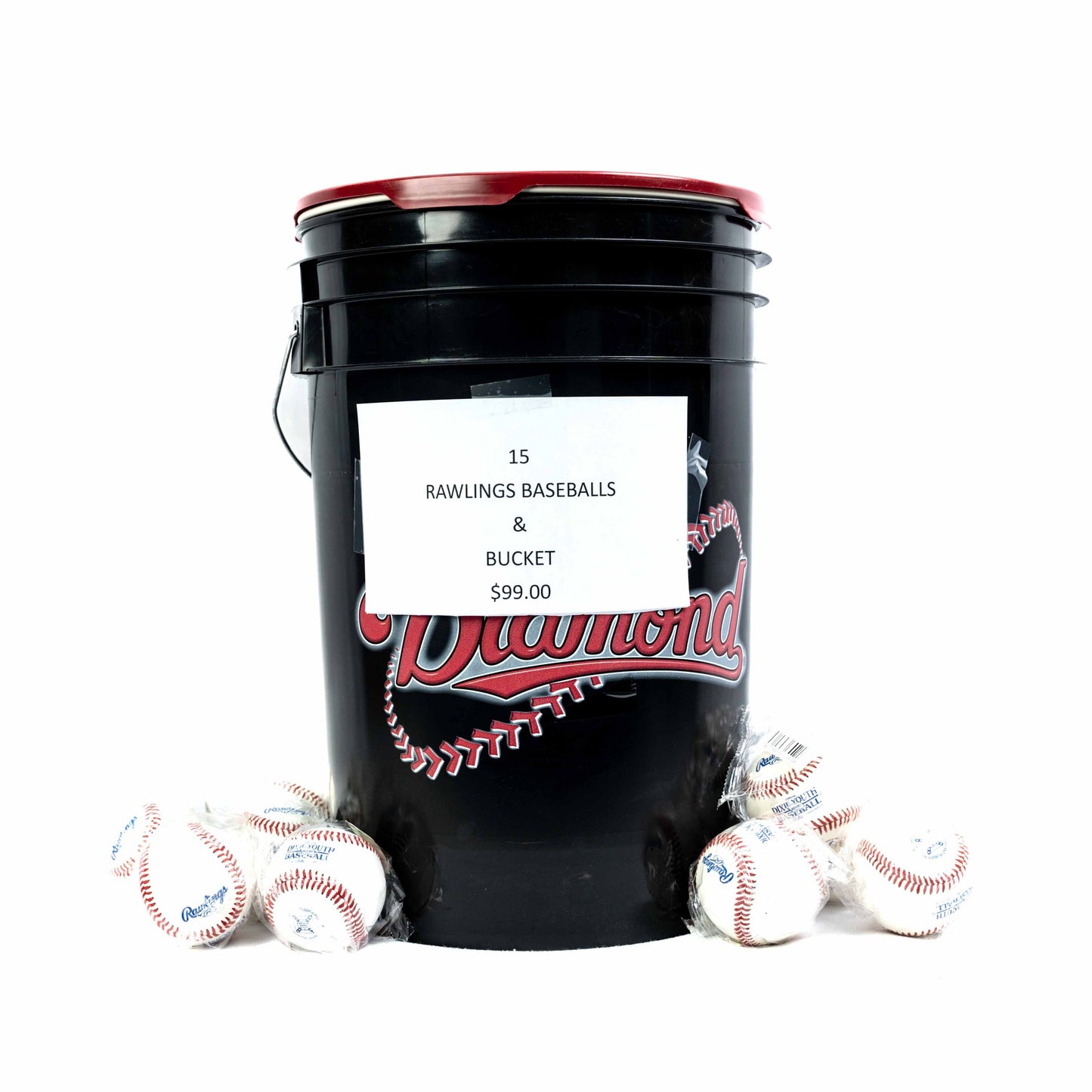 RAWLINGS 15 BASEBALLS/BUCKET