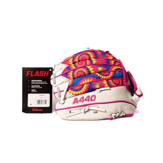 WILSON, A440, FLASH, 11.5", 24, WHI, PNK, TIE DYE